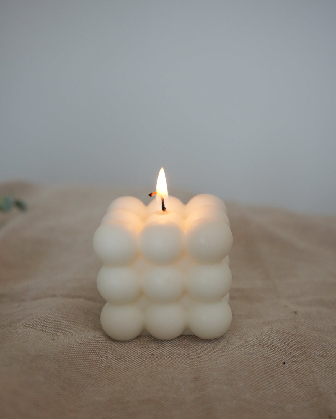 White candle bubble mould
