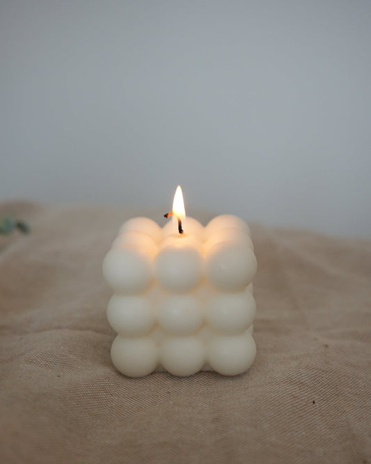 White candle bubble mould